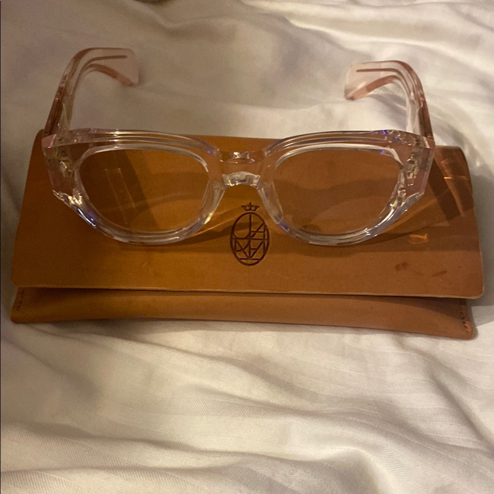 Clear Frame Amber Lens Women's Fashion Glasses